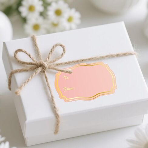 Gold Foil Name Tags Stickers for Christmas,2x3 inch to and from Self Adhesive Gift Labels for Christmas Wedding Birthday Present Supplies,180 Pcs in Saudi Arabia