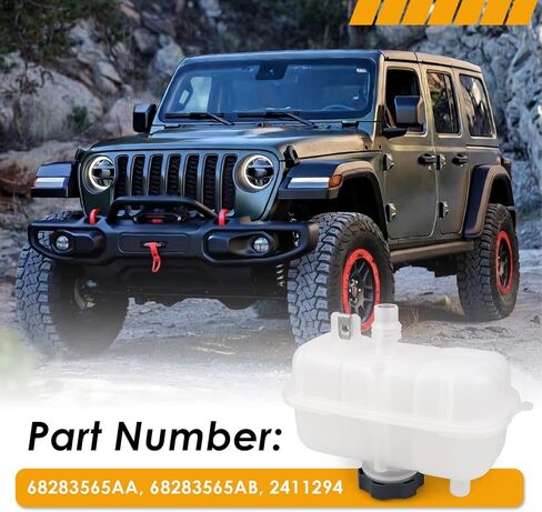 Engine Coolant Overflow Recovery Reservoir Tank (with Cap) Compatible with Jeep JL Series Wrangler 2018-2024, JT Series Gladiator 2020-2025 in Saudi Arabia