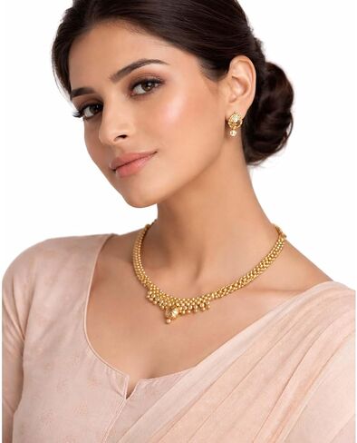 BodhaGold Plated Traditional Indan Thushi Style Necklace Jewelry For Women &(SJ_2684) in Saudi Arabia