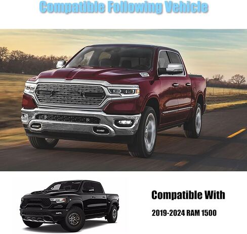 AUCERAMIC Chrome Door Handle Covers Compatible with 2019-2024 Ram 1500 with Front Smart Keyholes Cutout Exterior Door Handle Covers Caps in Saudi Arabia