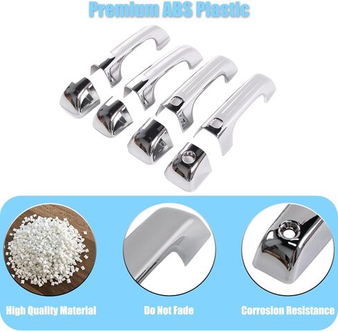 AUCERAMIC Chrome Door Handle Covers Compatible with 2019-2024 Ram 1500 with Front Smart Keyholes Cutout Exterior Door Handle Covers Caps in Saudi Arabia