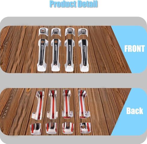 AUCERAMIC Chrome Door Handle Covers Compatible with 2019-2024 Ram 1500 with Front Smart Keyholes Cutout Exterior Door Handle Covers Caps in Saudi Arabia