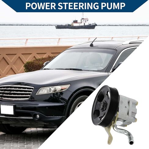 No.491101CB0B Power Steering Pump with Pulley for Infiniti FX35 Base 3.5L V6 2009-2012 Power Assist Pump Consistent Aluminum Alloy 1 Pc Silver Tone in Saudi Arabia
