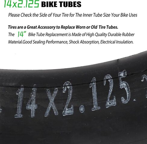 2 Pcs 14x2.125 Replacement Bike Inner Tubes with Angled Valve Stem Compatible with Electric Scooters, E-Bike Tire Tube and More in Saudi Arabia