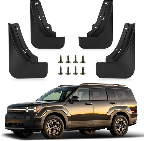 PSLER Fit for Santa Fe 2024 2025 Mud Flaps Set of 4PCS Mud Guard Kit Splash Guards Mudguards Mudflaps with Hardware Kits Accessory Front and Rear for 2024 2025 Santa Fe Accessories in Saudi Arabia