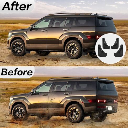 PSLER Fit for Santa Fe 2024 2025 Mud Flaps Set of 4PCS Mud Guard Kit Splash Guards Mudguards Mudflaps with Hardware Kits Accessory Front and Rear for 2024 2025 Santa Fe Accessories in Saudi Arabia