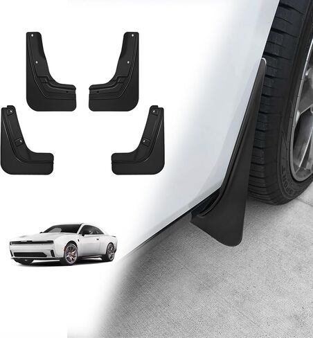 واقيات الطين من BestEvMod تناسب دودج تشارجر Daytona EV 2026 2025 2024 ملحقات الحاجز لحماية الأوساخ والرواسب الشتوية وحماية الأوساخ لا حاجة إلى حفر ثقوب، مجموعة من 4 قطع R/T Scat Pack in Saudi Arabia
