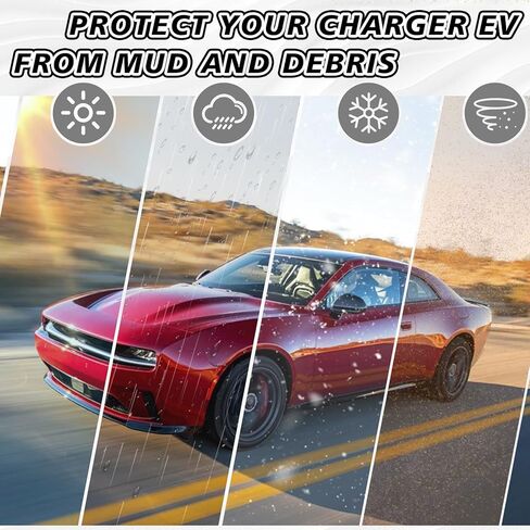 واقيات الطين من BestEvMod تناسب دودج تشارجر Daytona EV 2026 2025 2024 ملحقات الحاجز لحماية الأوساخ والرواسب الشتوية وحماية الأوساخ لا حاجة إلى حفر ثقوب، مجموعة من 4 قطع R/T Scat Pack in Saudi Arabia