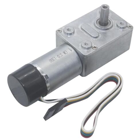 JGY-370 Turbo Worm Gear Motor with Encoder, High Torque 25kg.cm, Low Speed Self-Locking, 12V DC Brushed Motor (6RPM DC6V Motor and Bracket) in Saudi Arabia