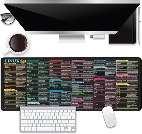 Python Commands Shortcuts Mouse Pad Desk Pad,XL Cheat Sheet Mousepad for PC Office Keyboard Mouse Mat Non-Slip Stitched Edge,for Programmers Developers and IT Professionals Gifts 31.5x11.8 in in Saudi Arabia