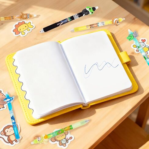 6PCS Italian Brainrot Erasable Pens, Cute Animal Ball Point Pens 0.5mm Blue Party Favors for Kids, Back to School Supplies Fun Stationary Pen Gifts for Birthday in Kuwait