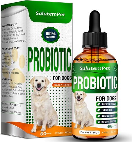 Probiotics for Dogs | Liquid Probiotics for Dogs | Prebiotic for Dogs & Digestive Enzymes | Puppy Probiotic | Dog Probiotics and Digestive Enzymes | 2 Oz in Kuwait