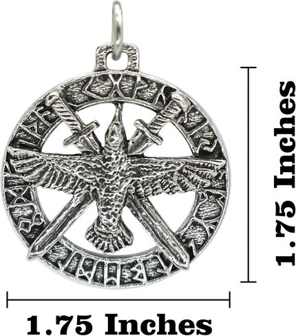 Raven W/Swords In Runes Keychain، Pewter، G018KC، 1 3/4"، 100٪ مصنوع يدويًا في الولايات المتحدة الأمريكية، سلسلة مفاتيح Raven، سلسلة مفاتيح Raven Runes، حلقة مفاتيح، سلسلة مفاتيح، قوطي، فايكنغ، العصور الوسطى، سلتيك، هدية، أكثر من 150 تصميمًا. in Saudi Arabia