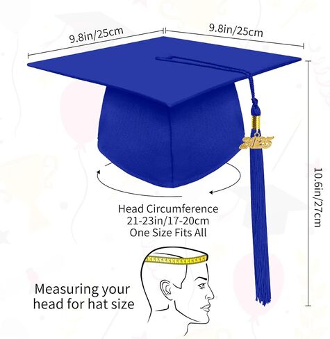4PCS Unisex Matte Graduation Cap with Gold 2026/2027 Year Tassel Charm Graduation Hat for Adults Bachelor Master in Saudi Arabia