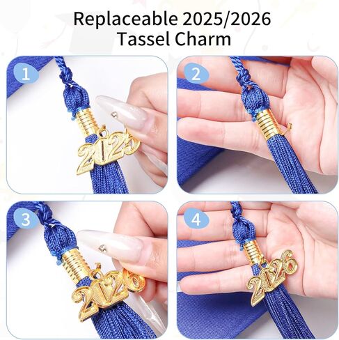 4PCS Unisex Matte Graduation Cap with Gold 2026/2027 Year Tassel Charm Graduation Hat for Adults Bachelor Master in Saudi Arabia