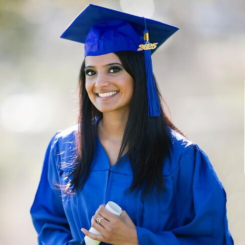 4PCS Unisex Matte Graduation Cap with Gold 2026/2027 Year Tassel Charm Graduation Hat for Adults Bachelor Master in Saudi Arabia