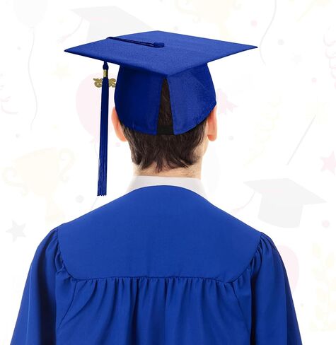 4PCS Unisex Matte Graduation Cap with Gold 2026/2027 Year Tassel Charm Graduation Hat for Adults Bachelor Master in Saudi Arabia