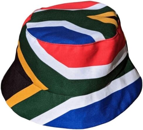 Support South Africa Proudly South African Flag Heritage Bucket Hat by Tribe Afrique Blue in Saudi Arabia
