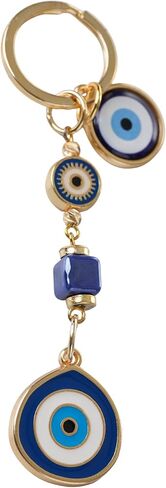 BCS Evil Eye Keychain Bag Charm - Good Luck & Protection Amulet - Car Keyring Purse Accessories for Women in Saudi Arabia