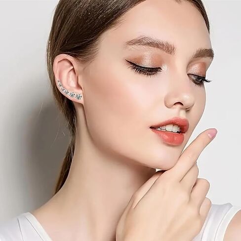 مجموعة 6 أزواج من الأقراط المرصعة للنساء مقاس 3-8 مم، أقراط زركونيا مكعبة من الفولاذ المقاوم للصدأ مضادة للحساسية للنساء والرجال in Kuwait