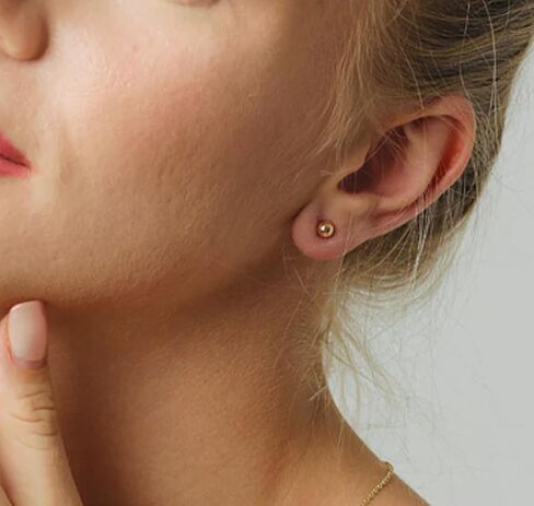 Women's Stainless Steel Gold Ball Stud Earrings Set - 5 Pairs (3-7mm) in Saudi Arabia