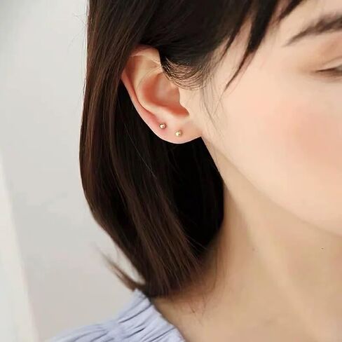 Women's Stainless Steel Gold Ball Stud Earrings Set - 5 Pairs (3-7mm) in Saudi Arabia