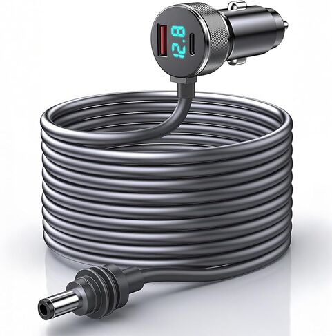 كابل طاقة Starlink Mini DC مع محول ولاعة سجائر 12V-24V وشاشة رقمية، كابل شاحن سيارة Starlink Mini، 3 في 1، USB-C PD 45W ومنافذ USB-A 35W للشاحنات والسيارات (10FT) in Saudi Arabia