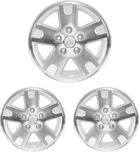 حافة عجلة جديدة من سبائك الألومنيوم مقاس 17 بوصة لسيارة Ford F150-3466 2002-2003 مقاس 17 × 7.5 بوصة مجموعة من 4 إطارات بديلة باللون الفضي in Kuwait