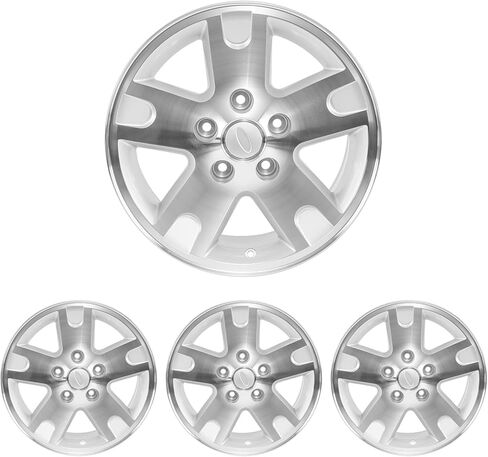 حافة عجلة جديدة من سبائك الألومنيوم مقاس 17 بوصة لسيارة Ford F150-3466 2002-2003 مقاس 17 × 7.5 بوصة مجموعة من 4 إطارات بديلة باللون الفضي in Kuwait