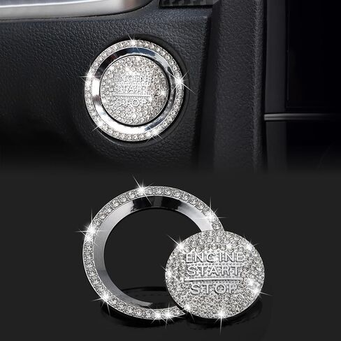 TOMALL Bling Car Engine Start Stop Button Cover Compatible with Honda CRV for Accord for Civic Diamond Push Start Button Bling Engine Ignition Ring Sparkly Surrounding Trim Accessories for Car in Saudi Arabia