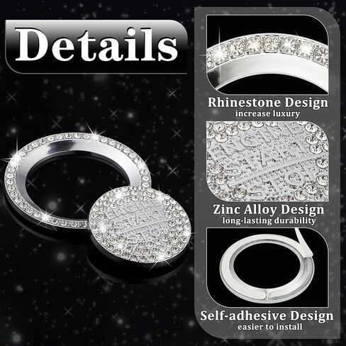 TOMALL Bling Car Engine Start Stop Button Cover Compatible with Honda CRV for Accord for Civic Diamond Push Start Button Bling Engine Ignition Ring Sparkly Surrounding Trim Accessories for Car in Saudi Arabia