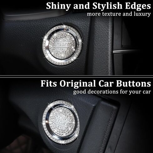 TOMALL Bling Car Engine Start Stop Button Cover Compatible with Honda CRV for Accord for Civic Diamond Push Start Button Bling Engine Ignition Ring Sparkly Surrounding Trim Accessories for Car in Saudi Arabia