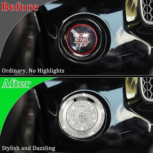 TOMALL Bling Car Engine Start Stop Button Cover Compatible with Honda CRV for Accord for Civic Diamond Push Start Button Bling Engine Ignition Ring Sparkly Surrounding Trim Accessories for Car in Saudi Arabia