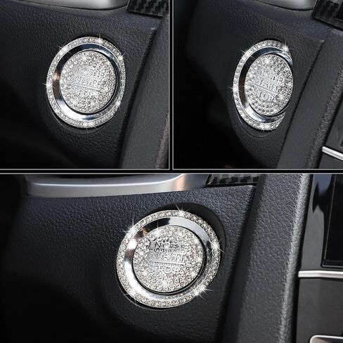 TOMALL Bling Car Engine Start Stop Button Cover Compatible with Honda CRV for Accord for Civic Diamond Push Start Button Bling Engine Ignition Ring Sparkly Surrounding Trim Accessories for Car in Saudi Arabia