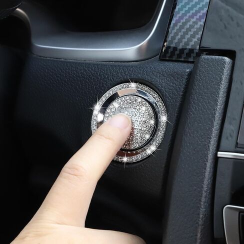 TOMALL Bling Car Engine Start Stop Button Cover Compatible with Honda CRV for Accord for Civic Diamond Push Start Button Bling Engine Ignition Ring Sparkly Surrounding Trim Accessories for Car in Saudi Arabia