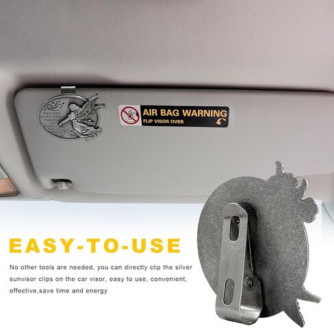 Guardian Angel Car Visor Clips for Car, 2-1/2 Inch Metal Visor Medal Bless Driving Safety, Auto Sunvisor Clip Reads Never Drive Faster Than Your Guardian Angel Can Fly in Saudi Arabia