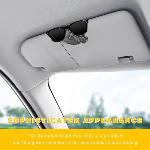 Guardian Angel Car Visor Clips for Car, 2-1/2 Inch Metal Visor Medal Bless Driving Safety, Auto Sunvisor Clip Reads Never Drive Faster Than Your Guardian Angel Can Fly in Saudi Arabia