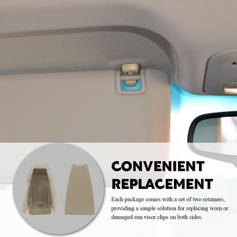HABNVUON 2PCS Sun Visor Support Clips, Car Sun Visor Clip Retainer, Inner Visor Clips for Cars, Car Visor Accessories Replaces OEM 15882854 95994975 95994976, Compatible with Buick Chevy Cruze (Beige) in Saudi Arabia