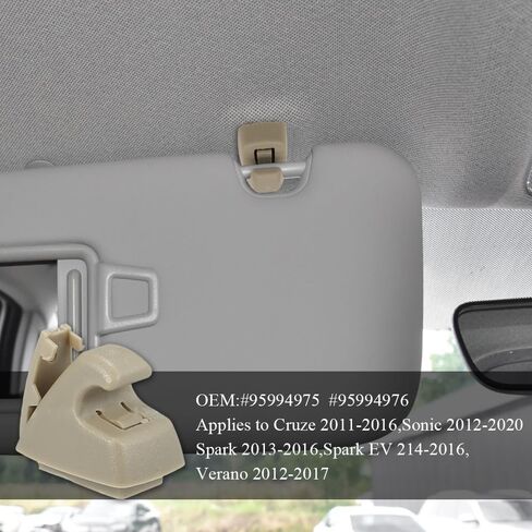 HABNVUON 2PCS Sun Visor Support Clips, Car Sun Visor Clip Retainer, Inner Visor Clips for Cars, Car Visor Accessories Replaces OEM 15882854 95994975 95994976, Compatible with Buick Chevy Cruze (Beige) in Saudi Arabia
