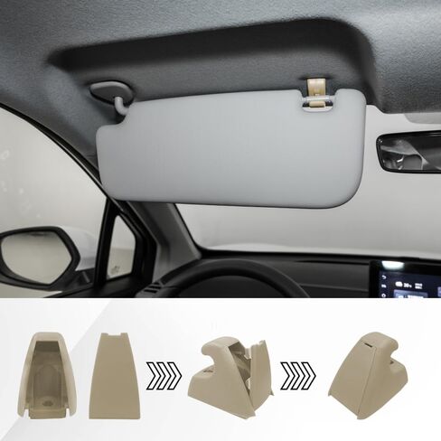 HABNVUON 2PCS Sun Visor Support Clips, Car Sun Visor Clip Retainer, Inner Visor Clips for Cars, Car Visor Accessories Replaces OEM 15882854 95994975 95994976, Compatible with Buick Chevy Cruze (Beige) in Saudi Arabia