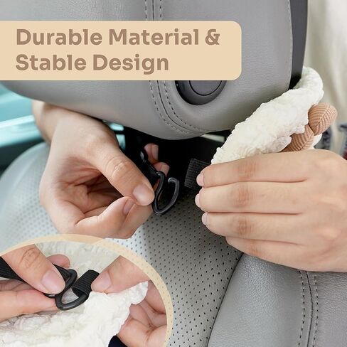 حامل مناديل السيارة من الدانتيل، موزع مناديل على شكل زهرة لطيفة للقناع والمقعد الخلفي، حقيبة تخزين ورقية ناعمة معلقة، إكسسوارات داخلية جمالية للسيارة (أبيض كريمي) in Kuwait