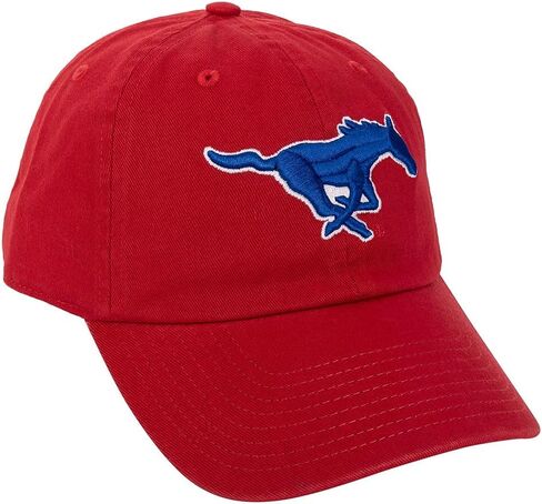 Southern Methodist University Baseball Hat SMU Mustangs Brimmed Embroirderd Hats Cap Adjustable Cloth Strap Adult (Style B) Red in Kuwait