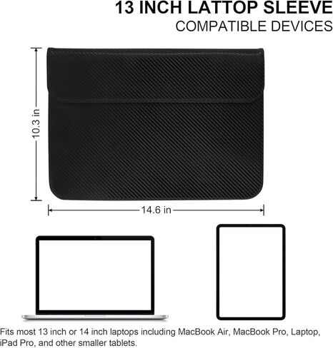 JXE JXO Faraday Bag for Laptops & Tablets, 14 Inch Laptop Sleeve Case with Laptop Stand, 2 Stand Modes, Slim Waterproof PU Leather Sleeve Cover Anti-Tracking Signal Blocking Pouch, Black in Saudi Arabia