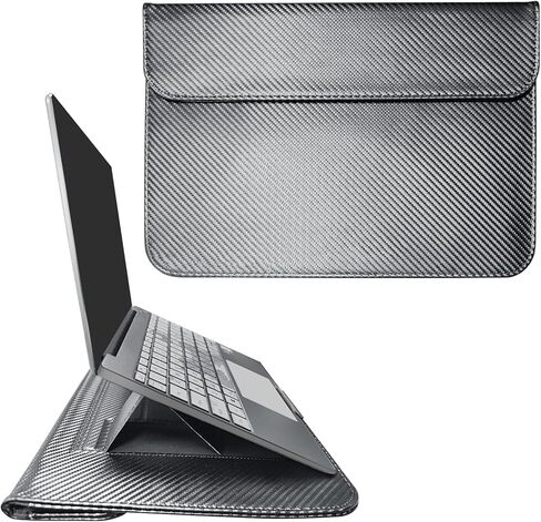JXE JXO Faraday Bag for Laptops & Tablets, 14 Inch Laptop Sleeve Case with Laptop Stand, 2 Stand Modes, Slim Waterproof PU Leather Sleeve Cover Anti-Tracking Signal Blocking Pouch, Black in Saudi Arabia