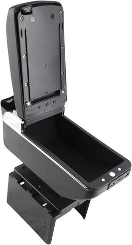 Universal Adjustable Car Center Console Armrest Box with USB Interface Black Armrest Storage Box for Most Vehicles in Saudi Arabia