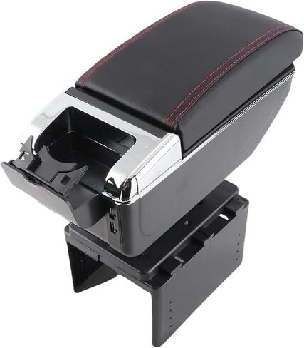 Universal Adjustable Car Center Console Armrest Box with USB Interface Black Armrest Storage Box for Most Vehicles in Saudi Arabia