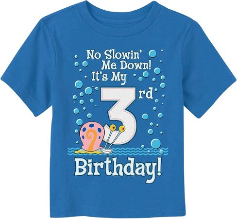 Toddler's Spongebob Squarepants Gary No Slowin' Me Down It's My 3rd Birthday T-Shirt in Saudi Arabia