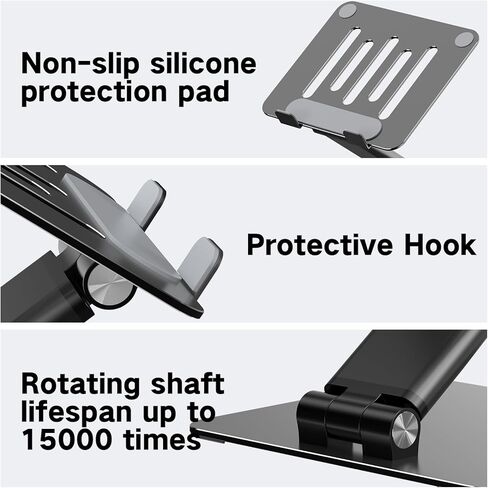 حامل كمبيوتر محمول قابل للتعديل للمكتب، حامل كمبيوتر محمول معدني قابل للطي، حامل كمبيوتر محمول محمول، حامل كمبيوتر محمول تبريد جيد التهوية متوافق مع أجهزة الكمبيوتر المحمولة مقاس 10-17.3 بوصة in Kuwait