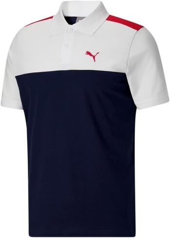 PUMA Mens Essentials Block Short Sleeve Shirt Casual Casual - Blue, White in Saudi Arabia