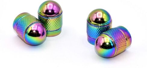 Elektroplate Iridescent Neon Aluminum Knurling Tire Valve Stem Caps | Universal Fit for Cars, Bikes, Trucks, RVs, Motorcycles, Trailers (Pack of 4) in Kuwait